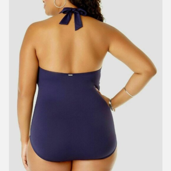 Anne Cole One Piece Maillot Swimsuit Halter Multi Striped Plus Size 18W NWOT - Picture 5 of 8